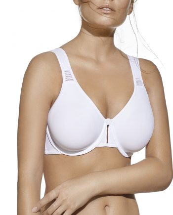 Sujetador reductor para mujer Selene modelo Lorea con aros y sin relleno, diseñado para ofrecer alta sujeción y reducir visualmente el volumen del pecho. Ideal para uso diario con máxima comodidad.