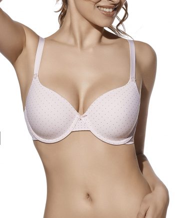 Sujetador Selene Greta con aros y ligero relleno en microfibra con topitos