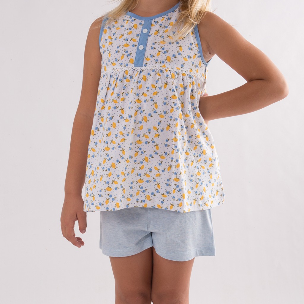 Pijama infantil sin mangas algodón TOBOGAN