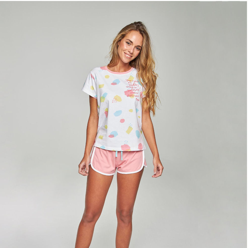 Pijama estampado de algodón