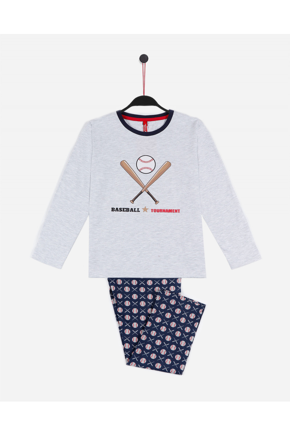 Pijama de niño manga larga baseball