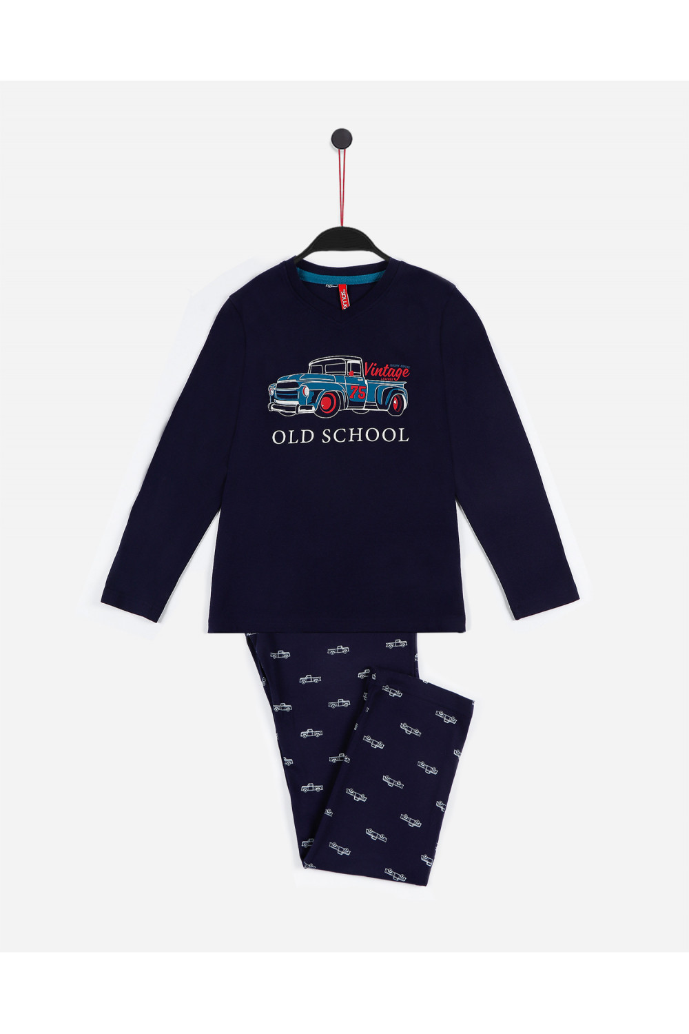 Pijama de niño de algodón de manga larga