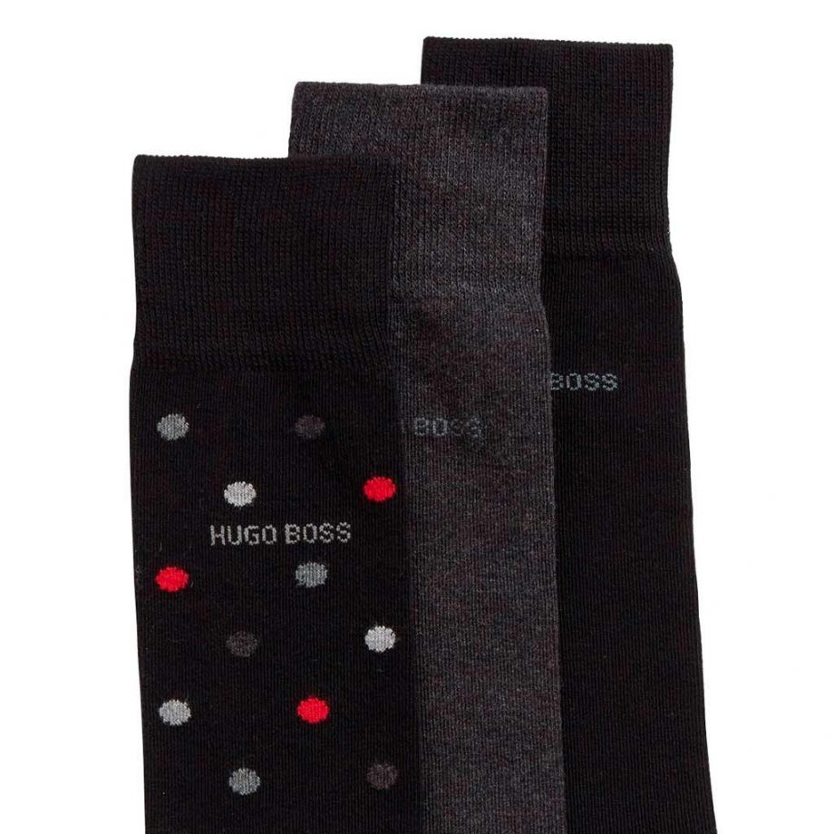 Calcetín algodón HUGO BOSS fantasía en caja de regalo 3 pares