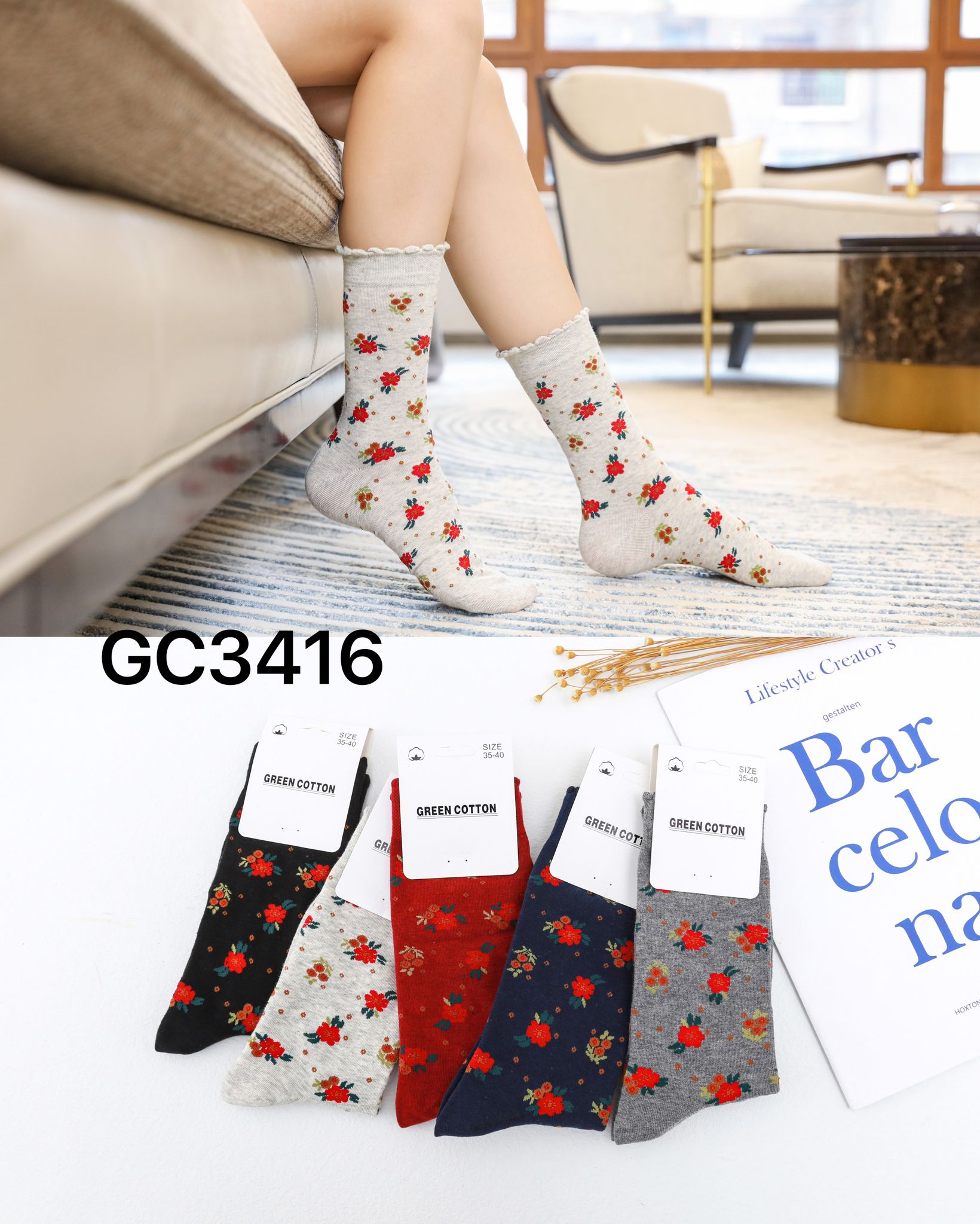 Pack 3 calcetines mujer algodón fantasía