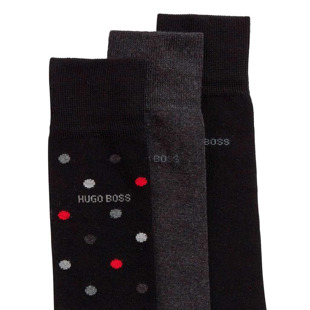 Calcetín algodón HUGO BOSS fantasía en caja de regalo 3 pares