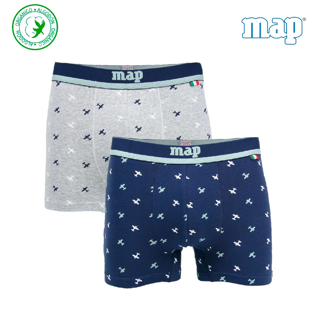 Bóxer hombre pack 2 algodón estampado AVIONES