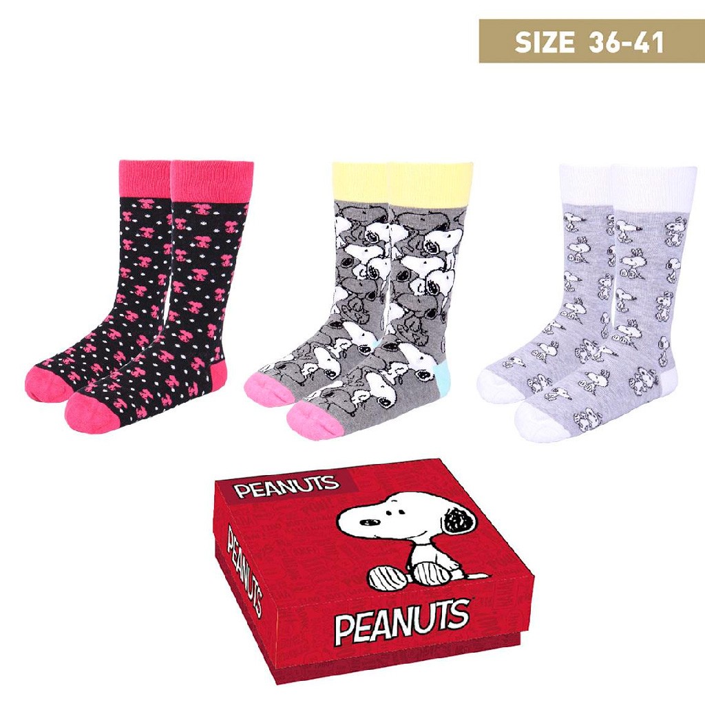 Caja de 3 pares calcetines mujer SNOOPY