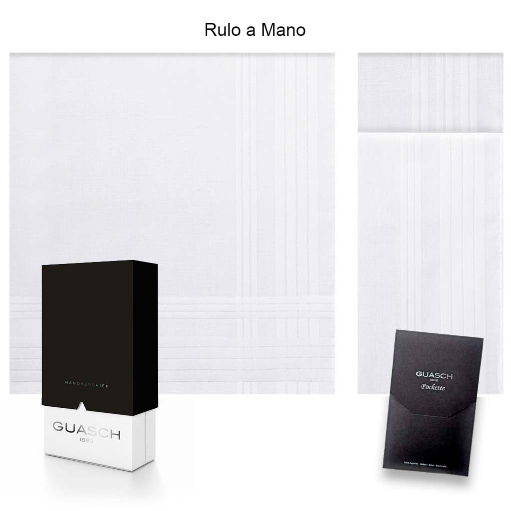 Pañuelos blancos Pack 6 GUASCH rulo a mano