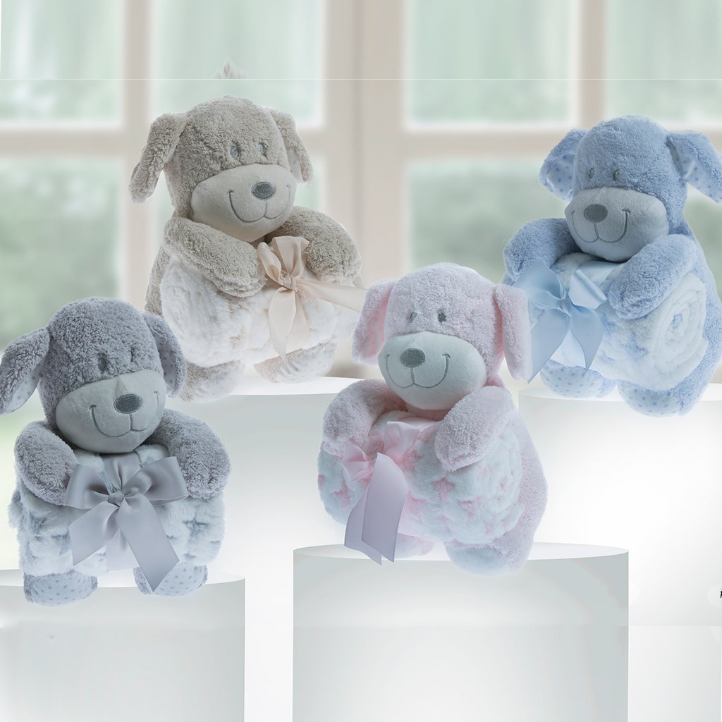 Peluche bebé Perrito con manta GAMBERRITOS