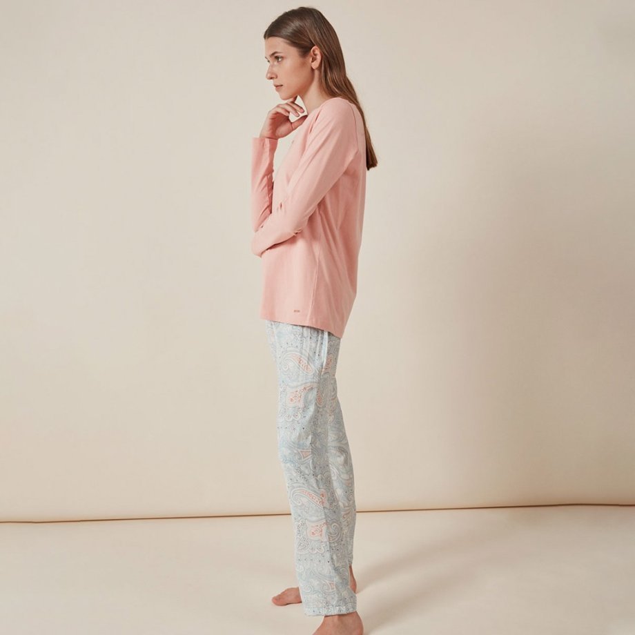 Pijama largo mujer GISELA estampado cachemira