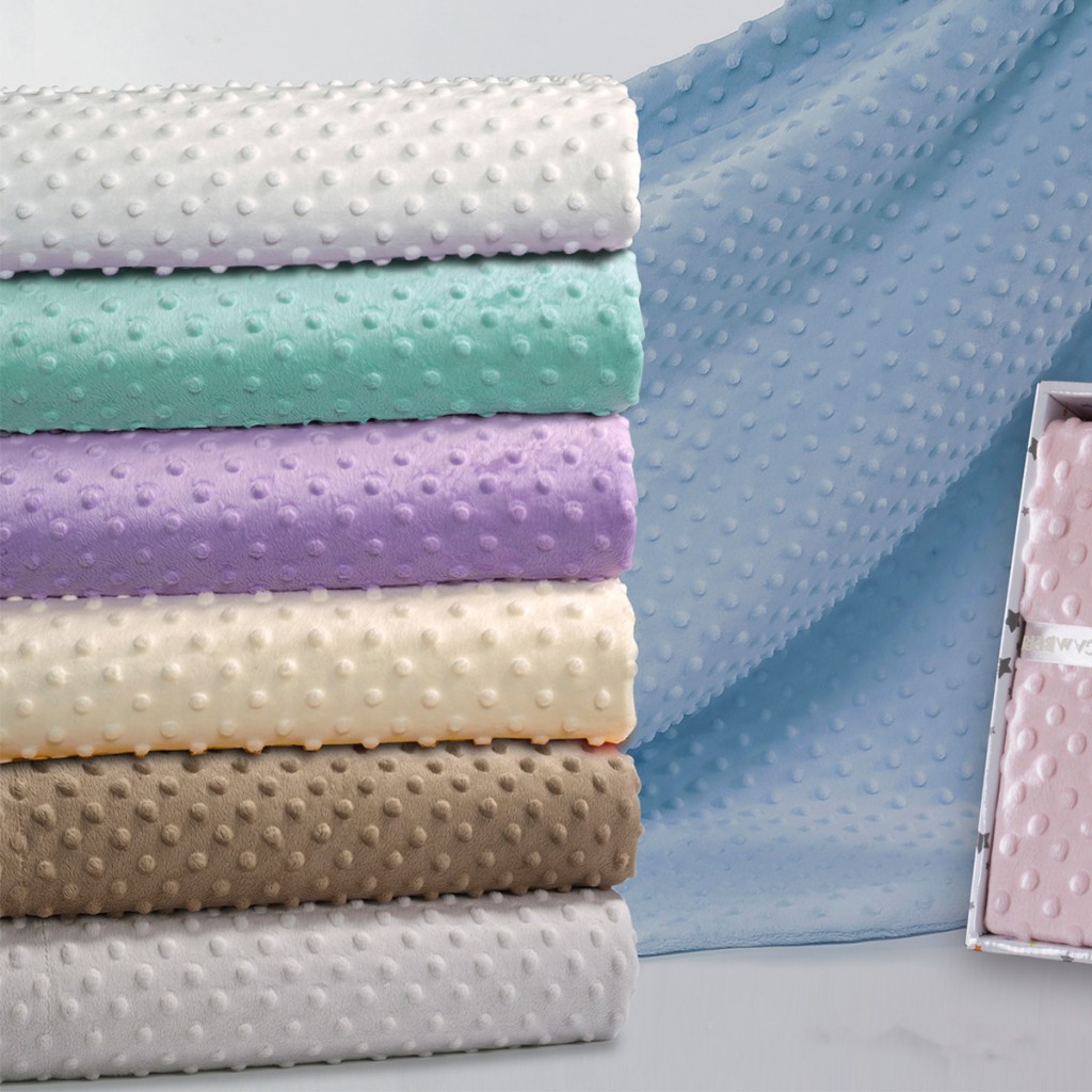 Manta bebe topos extra suave para bordar 80x110 GAMBERRITOS