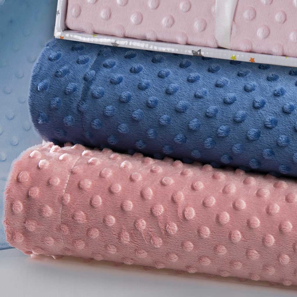 Manta bebe topos extra suave para bordar 80x110 GAMBERRITOS