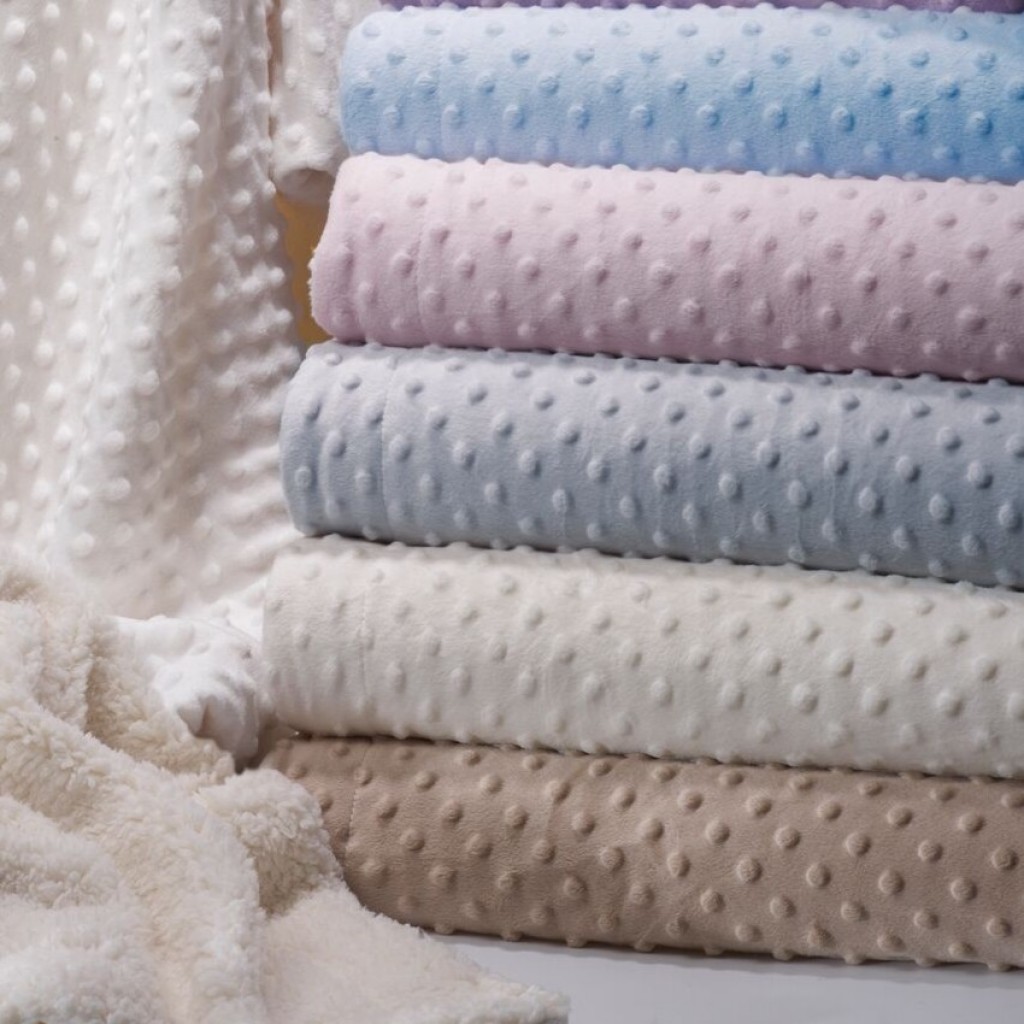 Manta bebe topos forro borreguitos GAMBERRITOS