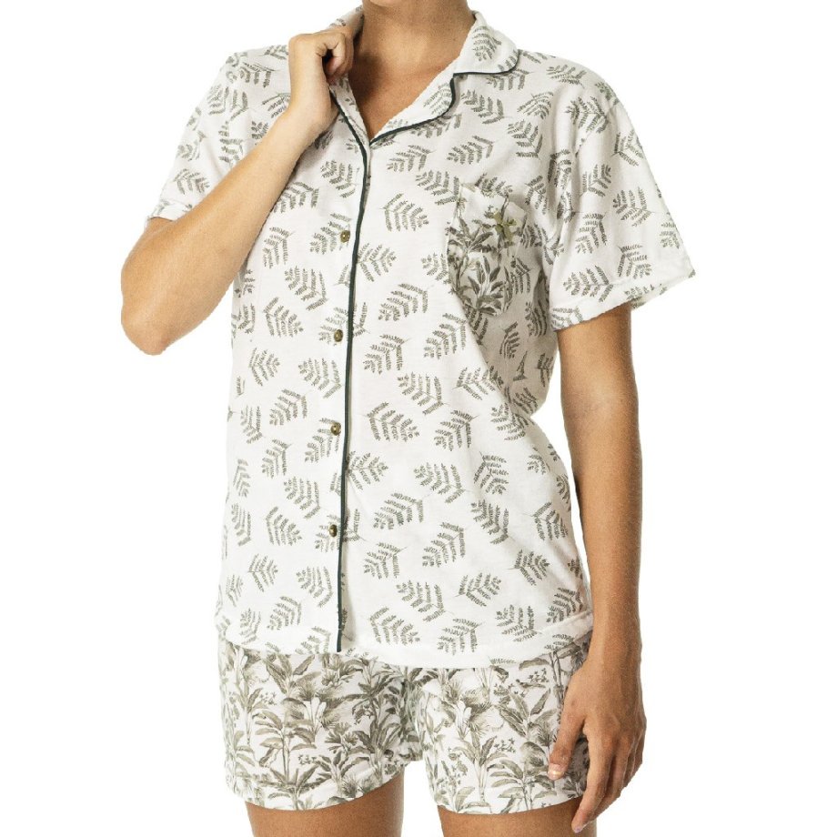 Pijama mujer LENISS manga corta abierto