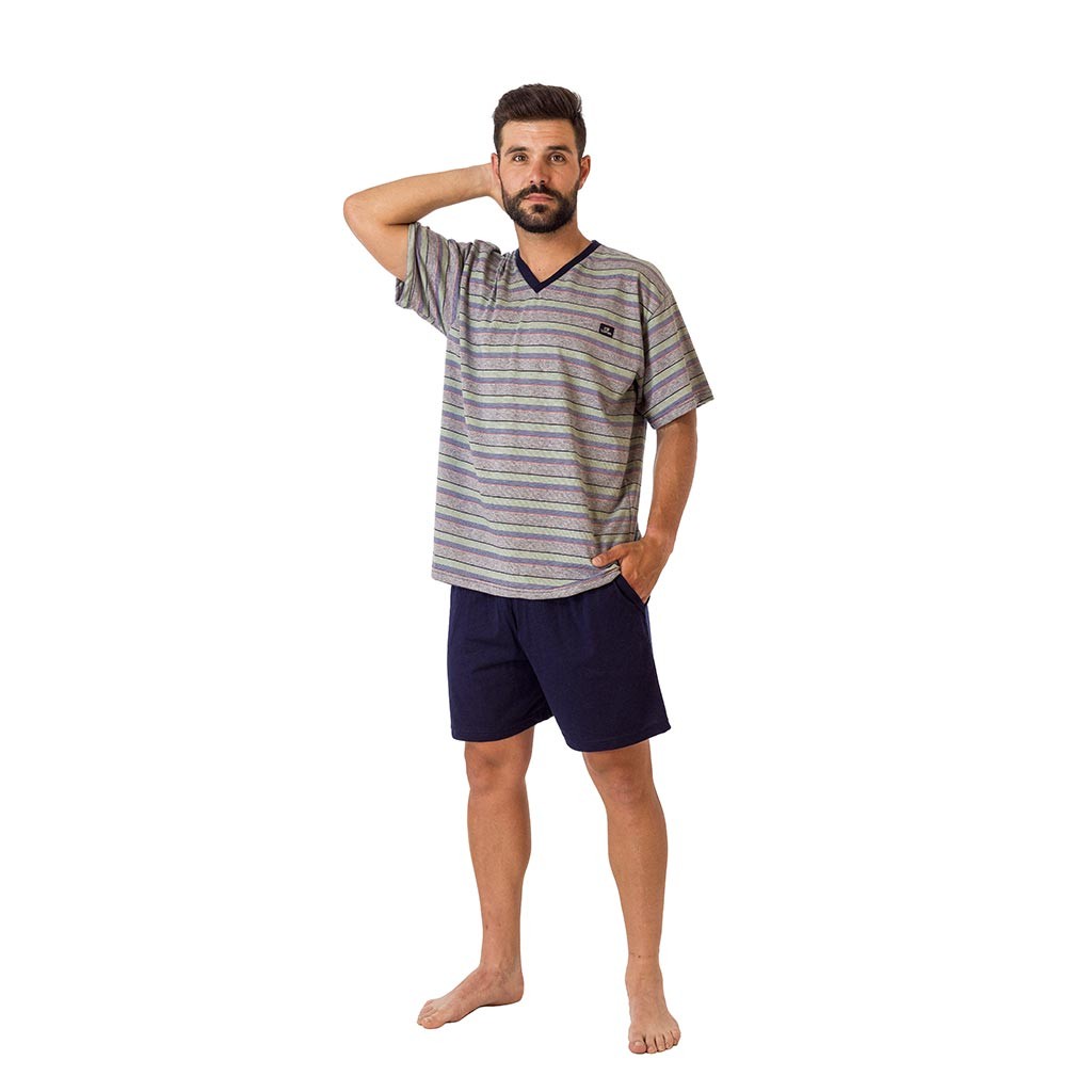 Pijama hombre pico DORMEN manga corta