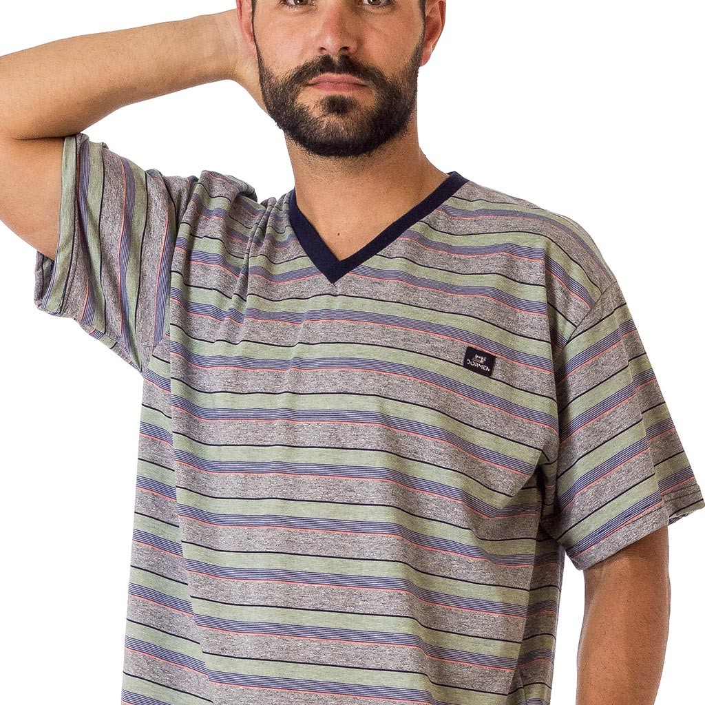 Pijama hombre pico DORMEN manga corta