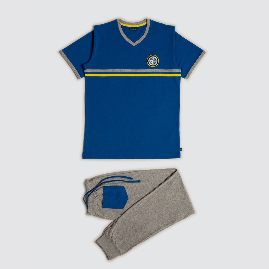 Pijama hombre ABANDERADO manga corta pantalón largo