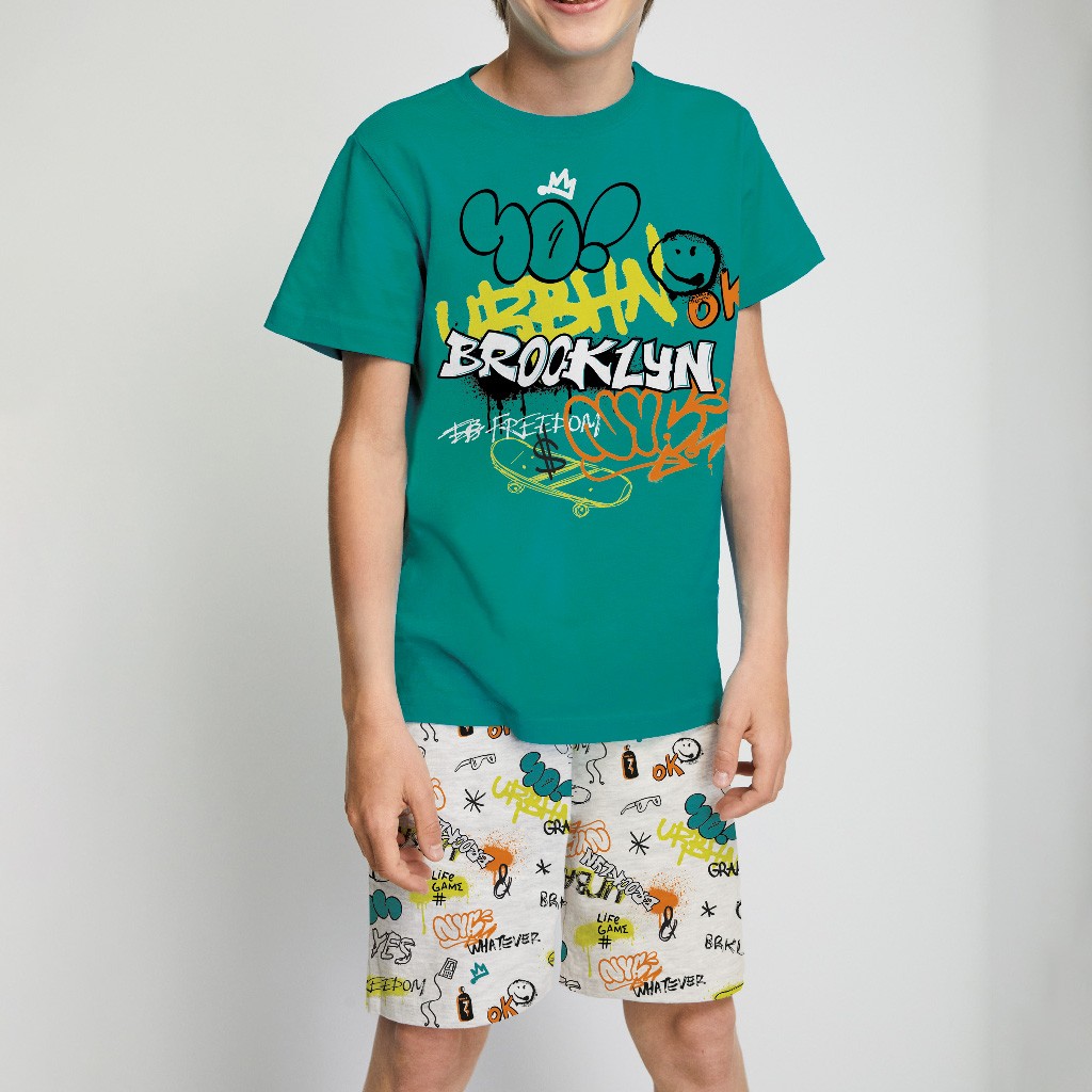 Pijama niño manga corta de algodón de Tobogán 22117501