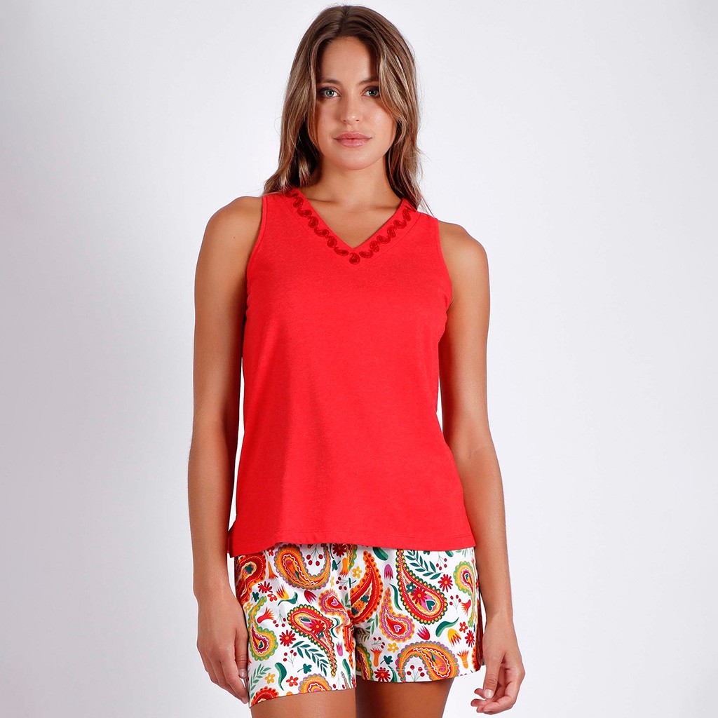 Pijama mujer ADMAS cuello pico Cachemire