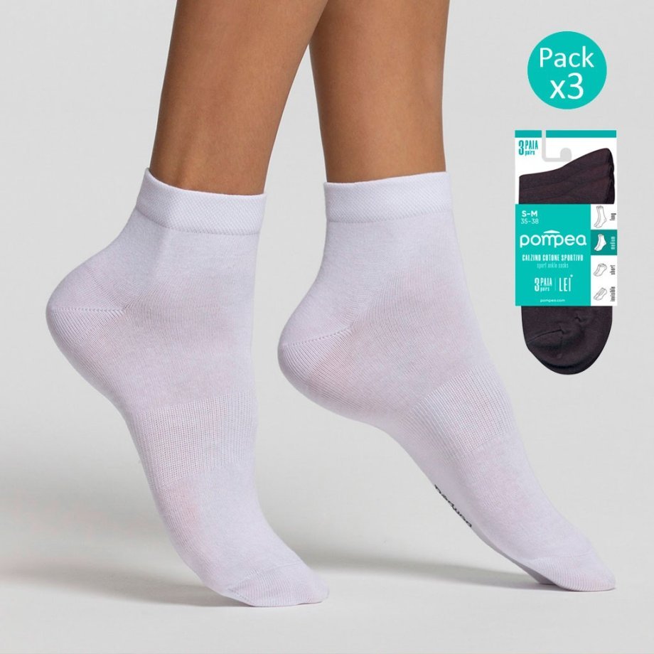 Pack 3 PARES calcetines mujer tobillero POMPEA