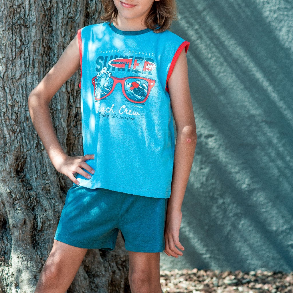 Pijama niño sin mangas de Kinanit KN315V22