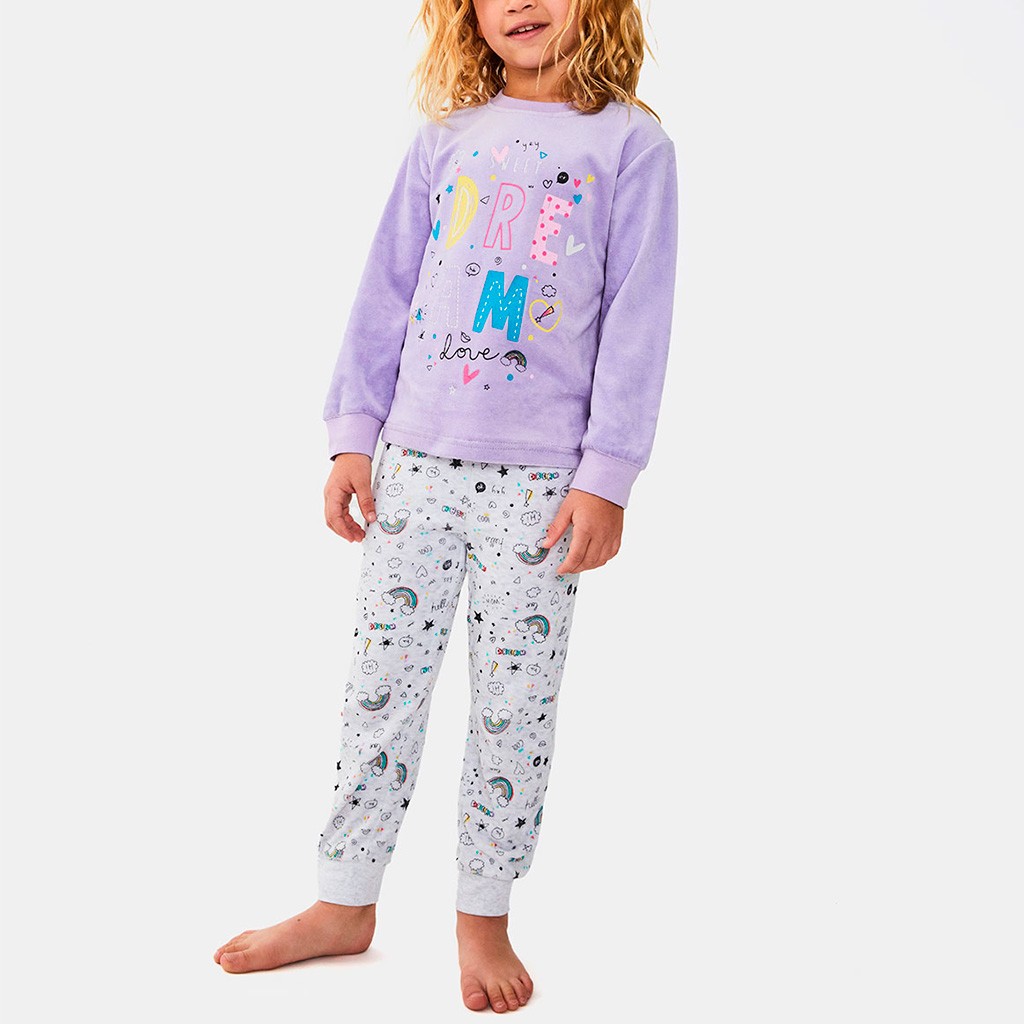 Pijama infantil malva de TOBOGAN