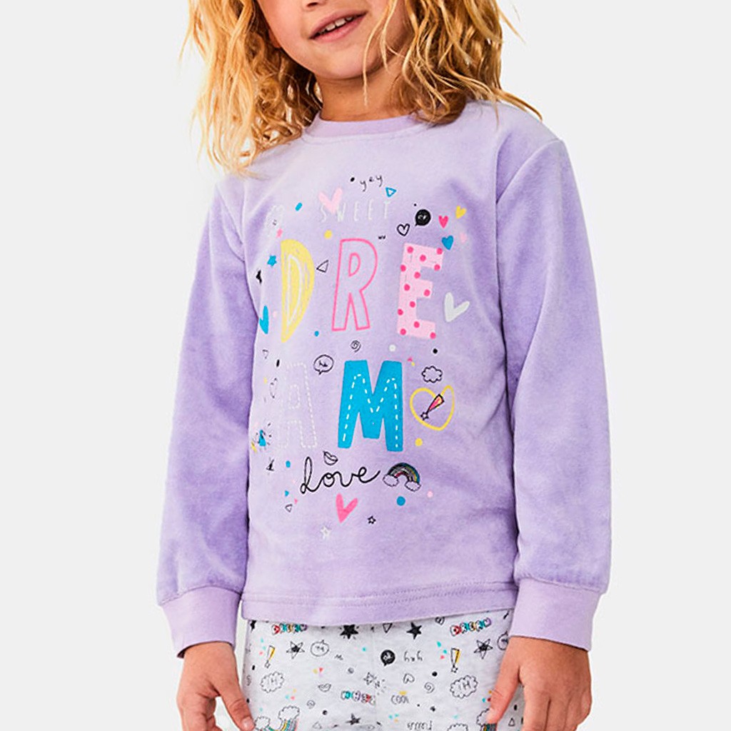 Pijama infantil malva de TOBOGAN