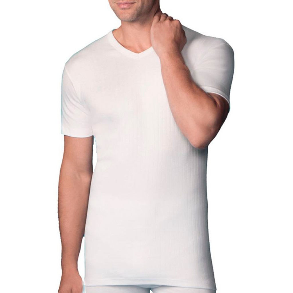 camiseta interior hombre manga corta abanderado fabricada en algodon