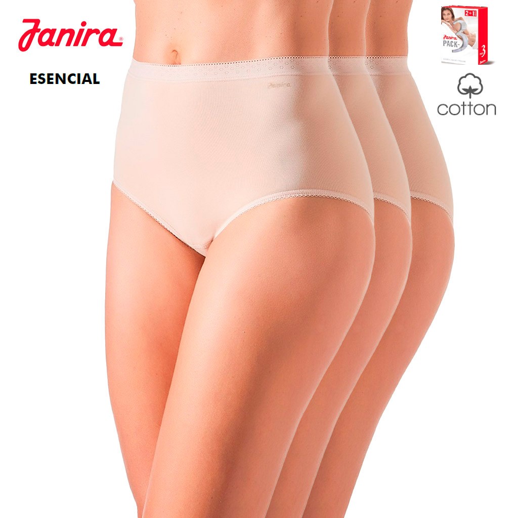 Pack 3 braga alta algodón JANIRA esencial