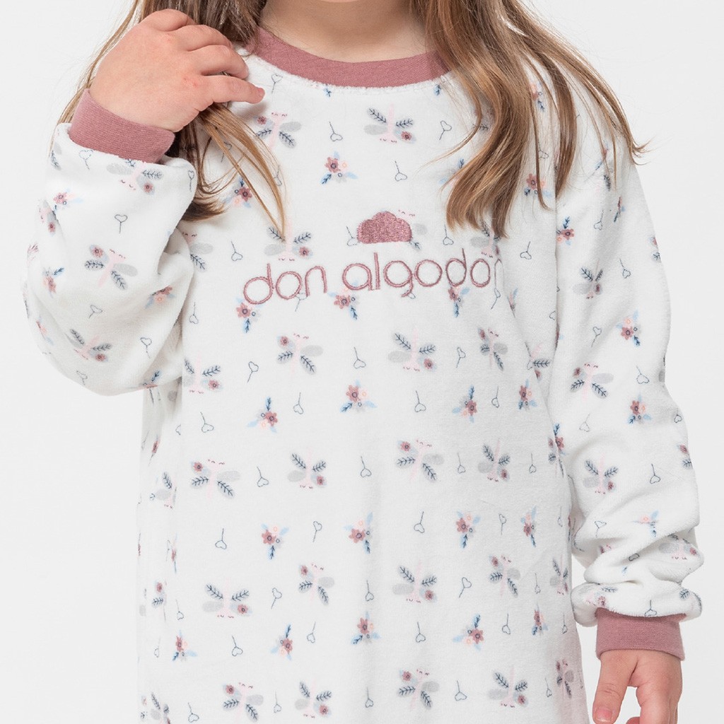 Pijama infantil niña terciopelo DON ALGODÓN