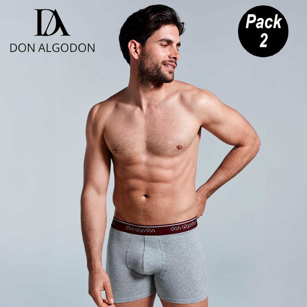 Pack 2 boxers hombre Don Algodón algodón elástico lisos básicos