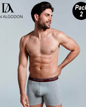 Pack 2 boxers hombre Don Algodón algodón elástico lisos básicos