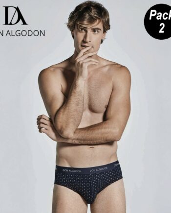 Pack 2 slips hombre Don Algodón algodón elástico combinados