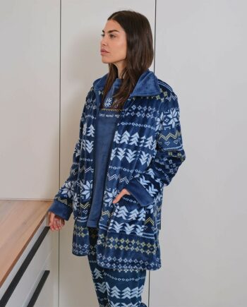 Bata corta mujer estampada MUSLHER cremallera