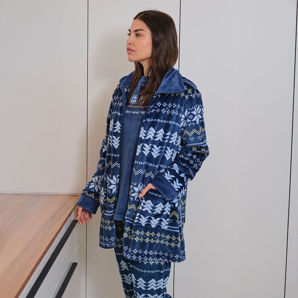 Bata corta mujer estampada MUSLHER cremallera