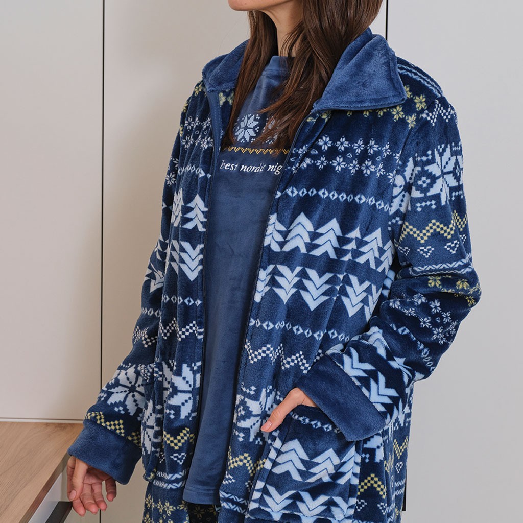 Bata corta mujer estampada MUSLHER cremallera