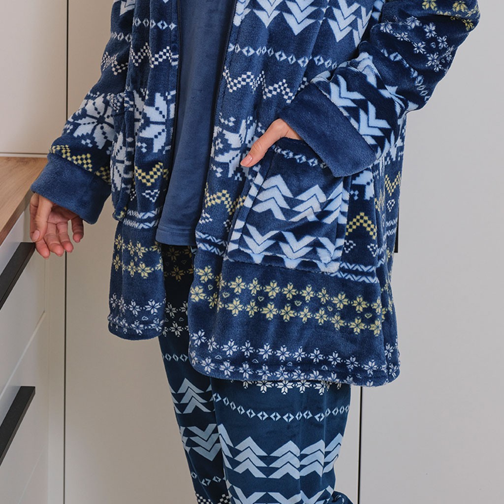 Bata corta mujer estampada MUSLHER cremallera