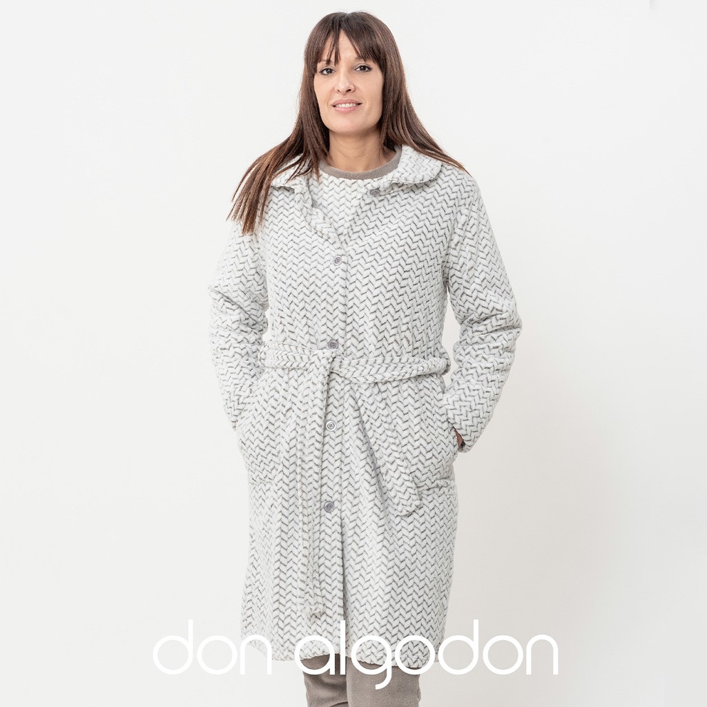 Bata mujer abotonada DON ALGODÓN con cinturón