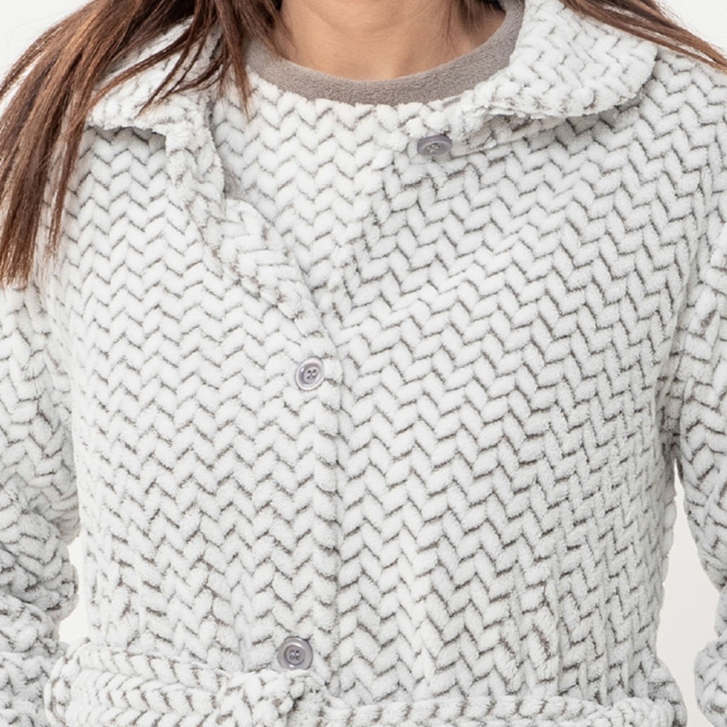 Bata mujer abotonada DON ALGODÓN con cinturón