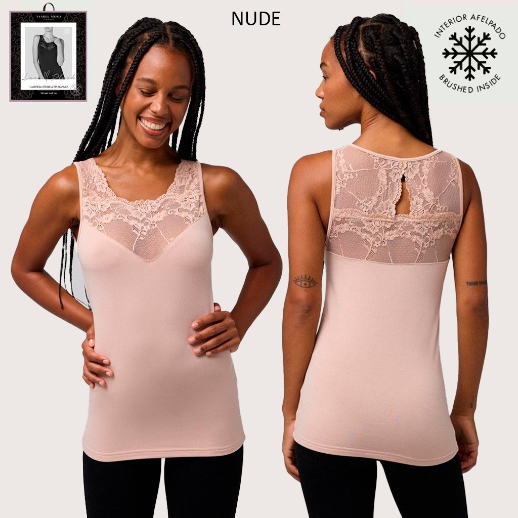 Camiseta encaje polar sin manga  YSABEL MORA