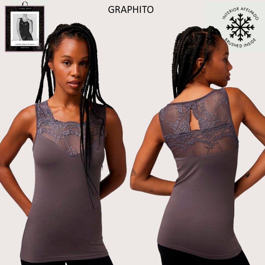 Camiseta encaje polar sin manga  YSABEL MORA