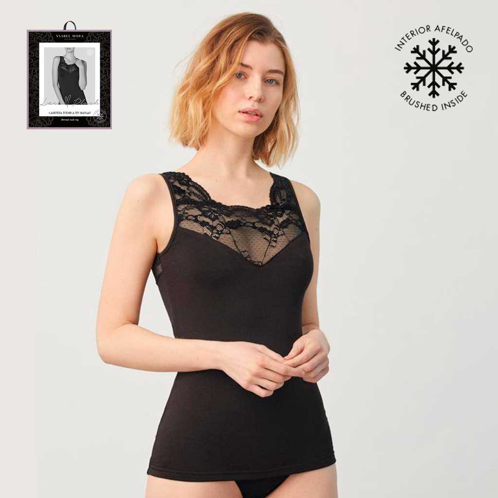Camiseta encaje polar sin manga  YSABEL MORA