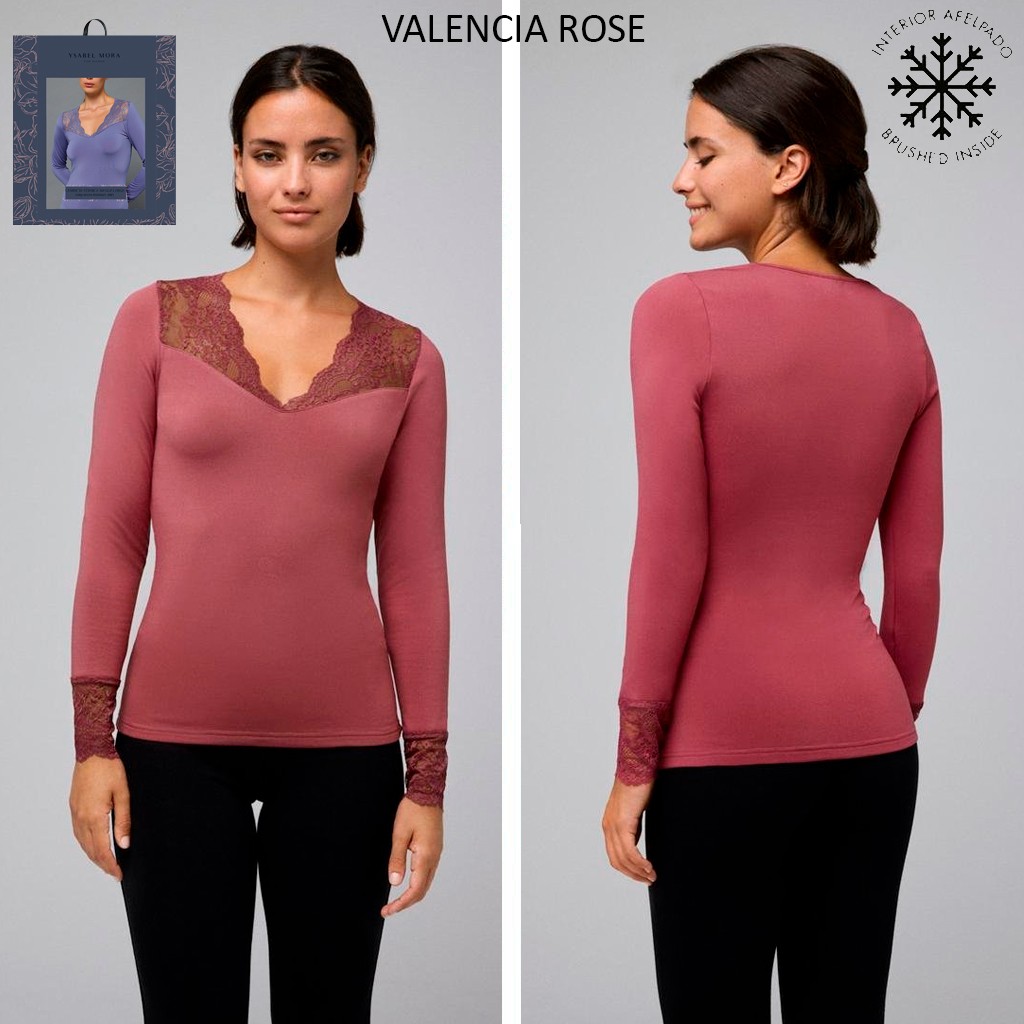 Camiseta polar manga larga encaje YSABEL MORA