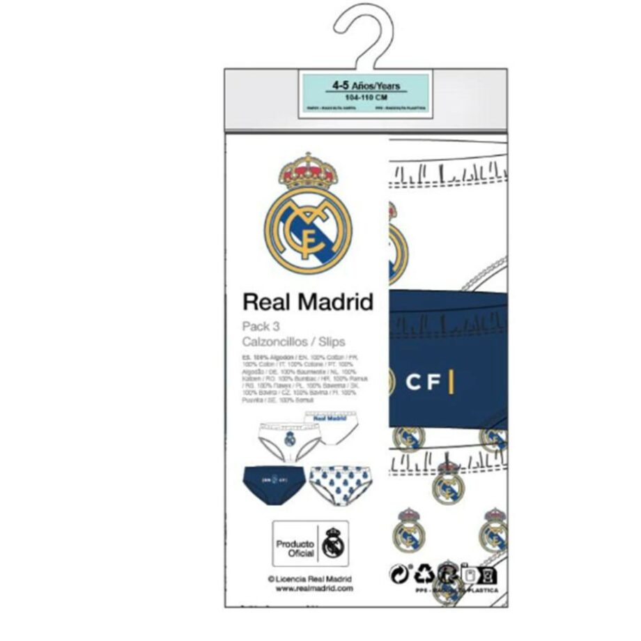 Slip niño algodón Real Madrid pack 3