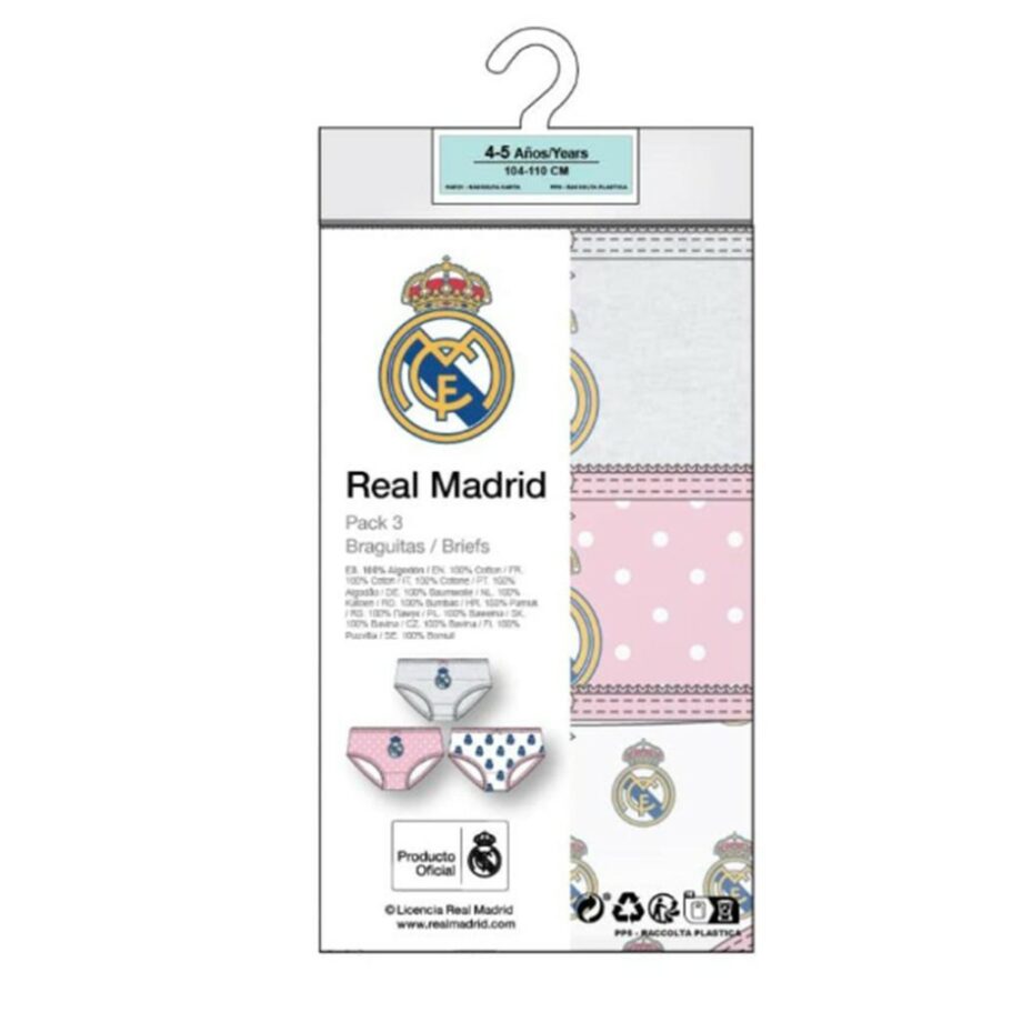 Braga niña REAL MADRID algodón pack 3