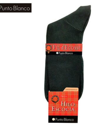 Calcetín hombre canalé Punto Blanco hilo de escocia