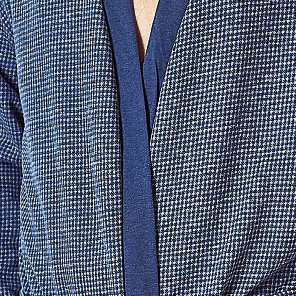 Batín hombre largo algodón cruzado con cinturón