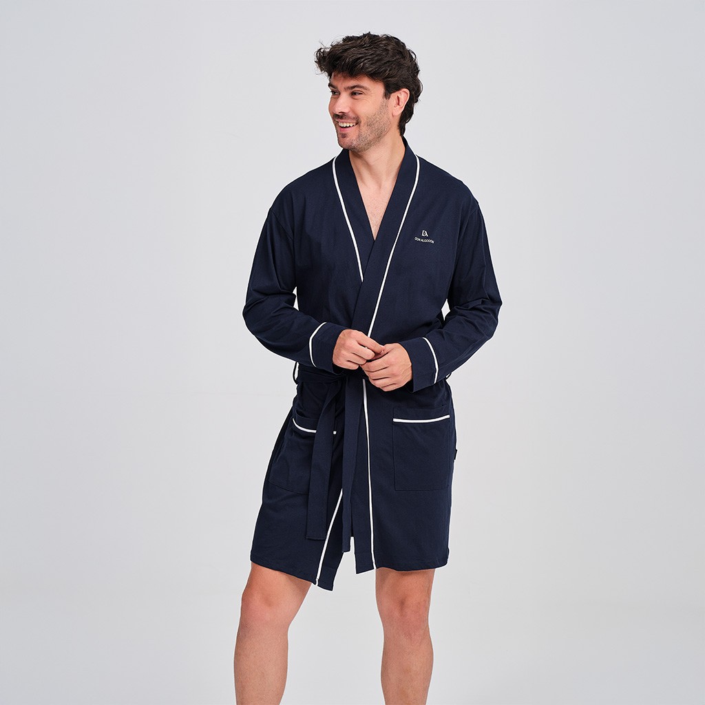 Bata hombre corta algodón cruzada Don Algodón