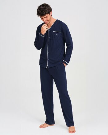 Pijama hombre algodón largo abierto Don Algodón