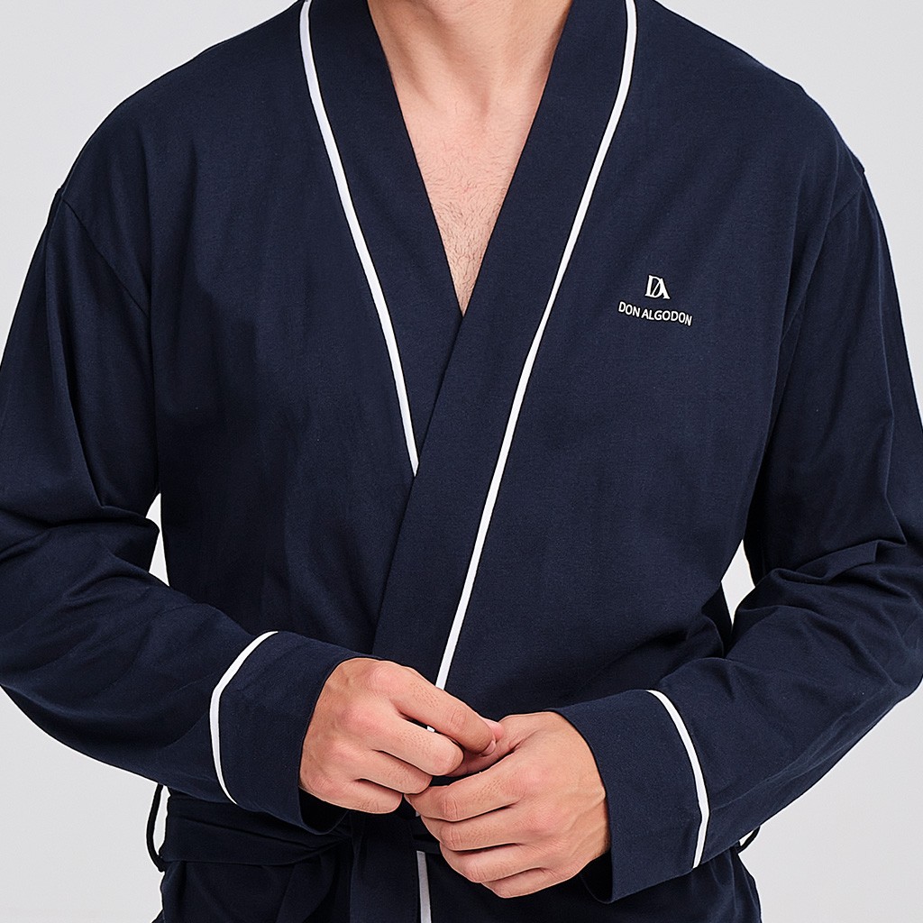 Bata hombre corta algodón cruzada Don Algodón